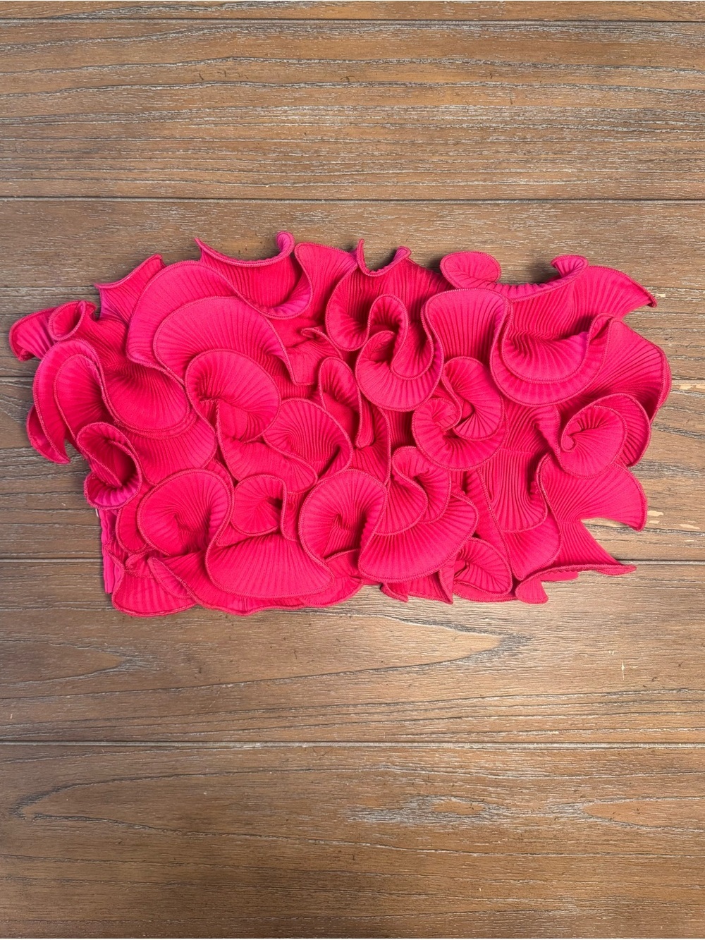 DO+BE Pink Ruffle Strapless Crop Top #69